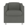 Kit 2 Poltronas Decorativas Reforçada Consultório Sala Suede Cor:cinza - 3