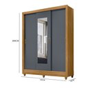 Ver imagem 4 de Guarda Roupa Bolívia 164cm 7 Portas Freijó Cinza com Espelho Moval