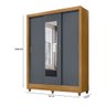 Guarda Roupa Bolívia 164cm 7 Portas Freijó Cinza com Espelho Moval - 4