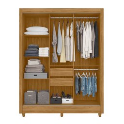 Guarda Roupa Bolívia 164cm 7 Portas Freijó Cinza com Espelho Moval - 3