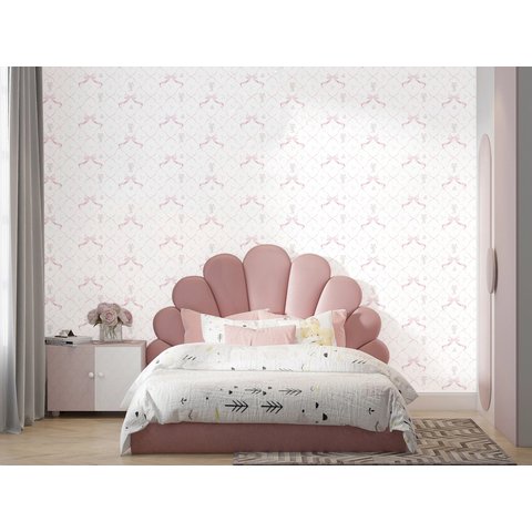 Papel de Parede Floral Lacos Rosa ( Auto Adesivo Fosco)