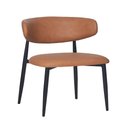 Ver imagem 5 de Cadeiras Sala Jantar Estofadas Courino ou Linho Pés Aço 2un Cor:caramelo com Preto