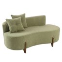 Ver imagem 2 de Sofá Orgânico c/2 Almofadas 1,40 cm Curvo Sala Recepção Luna Boucle Verde - Montanaris Decor