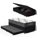 Ver imagem 1 de Cama Box Baú com Colchão de Espuma D33 Ortobom Airtech 100 + Auxiliar Unique Solteiro 88cm