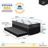Cama Box Baú com Colchão de Espuma D33 Ortobom Airtech 100 + Auxiliar Unique Solteiro 88cm - 3
