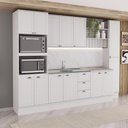 Ver imagem 1 de Cozinha Milla Julie 13 Portas 3 Gavetas MDF 310cm Branco Móveis Carraro