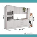 Ver imagem 6 de Cozinha Milla Julie 13 Portas 3 Gavetas MDF 310cm Branco Móveis Carraro