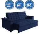 Ver imagem 2 de Sofá New Austrália Retrátil Reclinável 2 metros Suede Azul – Sofá na Web.