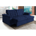 Ver imagem 1 de Sofá New Austrália Retrátil Reclinável 2 metros Suede Azul – Sofá na Web.