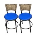 Ver imagem 1 de Kit 2 Banquetas Baixa de Cozinha Encosto Junco