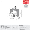 Ver imagem 4 de Kit Quarto Cama + 2 Mesa de Cabeceira + Cabeceira 3,0m Mdf Cor: Off White com Freijó