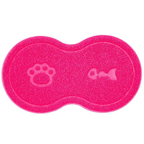 Tapete Vinílico para Pets Cães e Gatos 46x26cm - Rosa Gato
