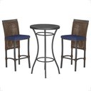 Ver imagem 1 de Mesa Bistrô e 2 Banquetas Roma Preta Corda Náutica Estofado 10 Trama Original