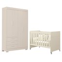 Ver imagem 1 de Jogo de Quarto Infantil Guarda Roupa Zaki e Berço Evolution Areia Fosco - Reller Móveis