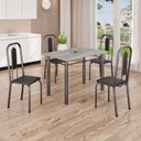 Ver imagem 1 de Conjunto de Mesa com 4 Cadeiras Lívia Prata/Preto