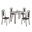 Ver imagem 2 de Conjunto de Mesa com 4 Cadeiras Lívia Prata/Preto
