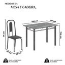 Ver imagem 3 de Conjunto de Mesa com 4 Cadeiras Lívia Prata/Preto