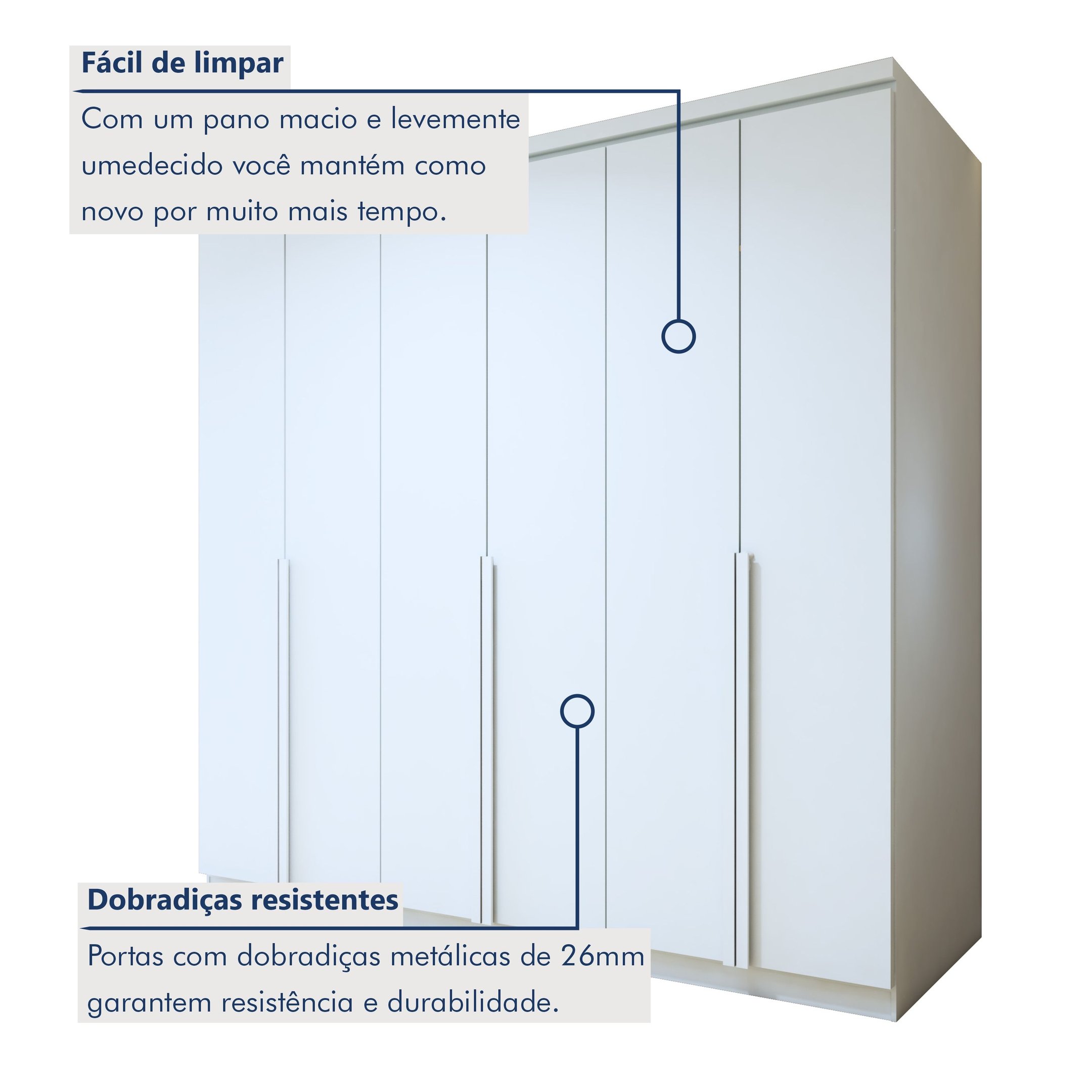Guarda-Roupa Casal 6 Portas 4 Gavetas Alonzo 100% MDF - 7