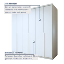 Guarda-Roupa Casal 6 Portas 4 Gavetas Alonzo 100% MDF - 5