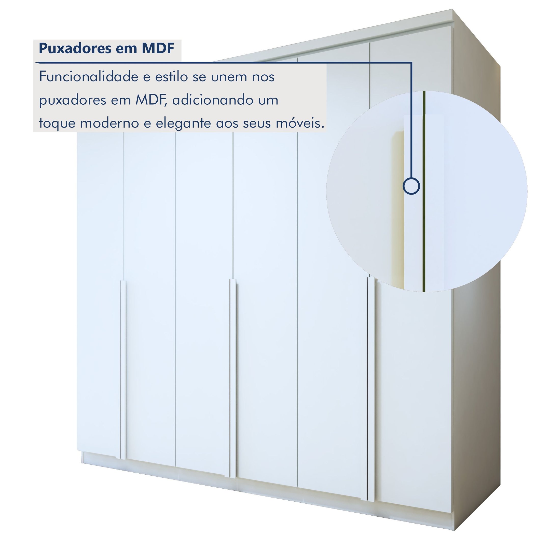 Guarda-Roupa Casal 6 Portas 4 Gavetas Alonzo 100% MDF - 6