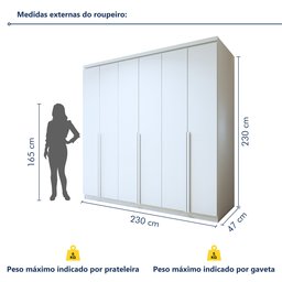 Guarda-Roupa Casal 6 Portas 4 Gavetas Alonzo 100% MDF - 4