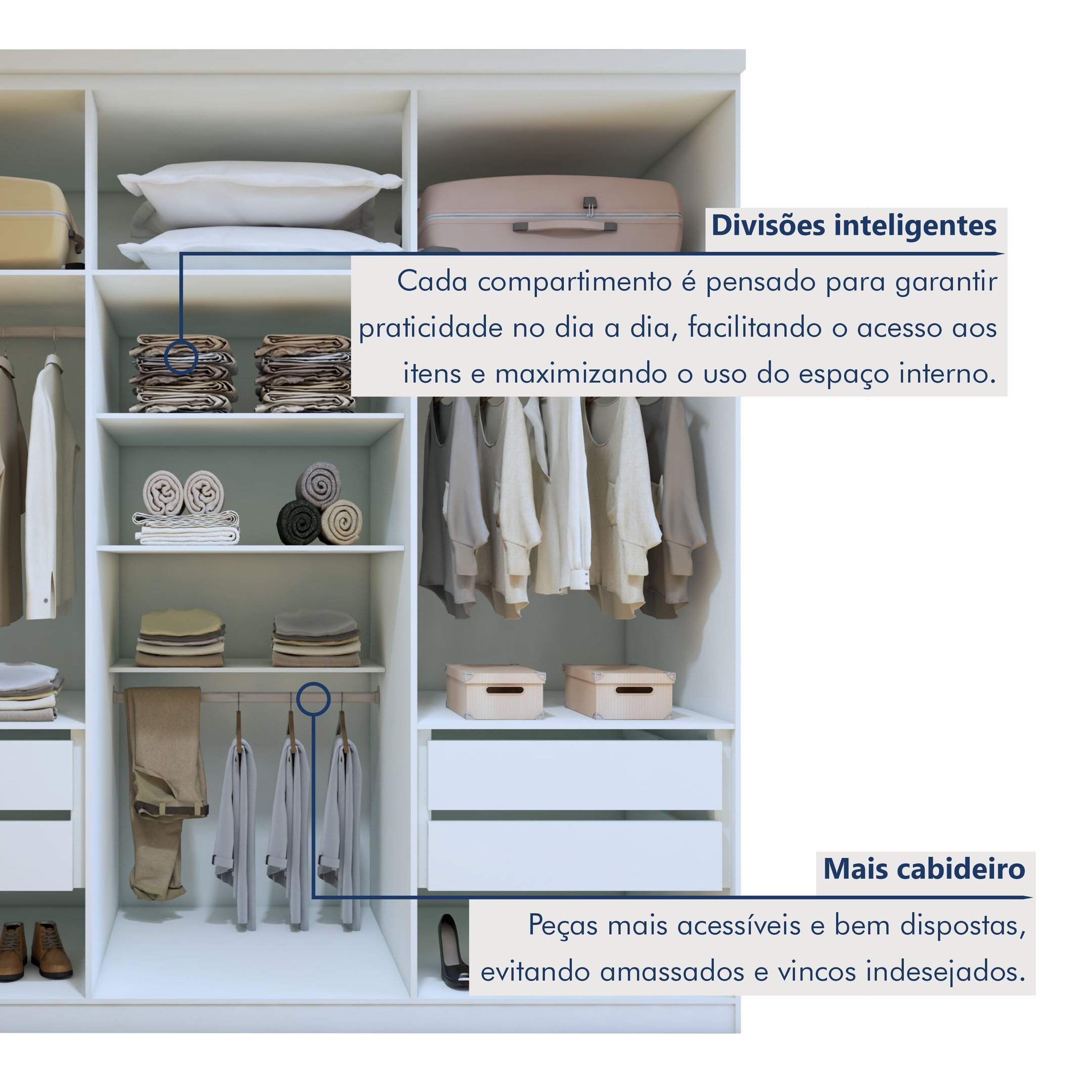Guarda-Roupa Casal 6 Portas 4 Gavetas Alonzo 100% MDF - 9