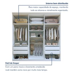 Guarda-Roupa Casal 6 Portas 4 Gavetas Alonzo 100% MDF - 3