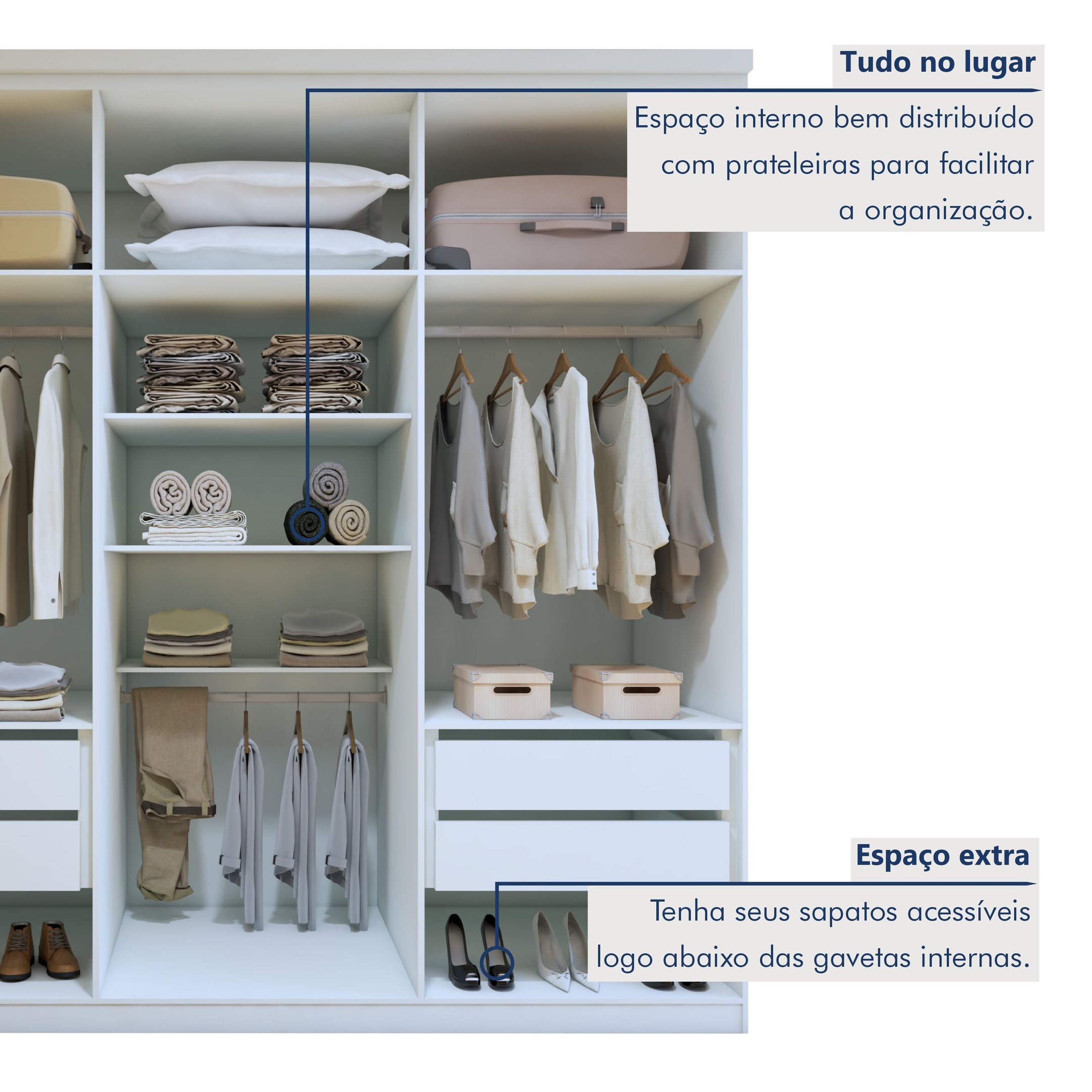 Guarda-Roupa Casal 6 Portas 4 Gavetas Alonzo 100% MDF - 8