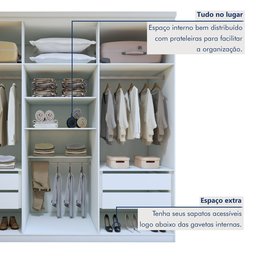 Guarda-Roupa Casal 6 Portas 4 Gavetas Alonzo 100% MDF - 9