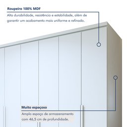 Guarda-Roupa Casal 6 Portas 4 Gavetas Alonzo 100% MDF - 2
