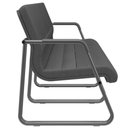Ver imagem 2 de Cadeira Longarina 3 Lugares Recepção com Braço Pés Preto Lev P03 Crepe Preto - Lyam Decor