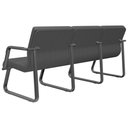 Ver imagem 5 de Cadeira Longarina 3 Lugares Recepção com Braço Pés Preto Lev P03 Crepe Preto - Lyam Decor