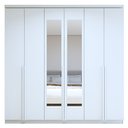 Ver imagem 2 de Guarda-Roupa Casal 6 Portas 4 Gavetas com Espelho 100% MDF 230cm Alonzo Branco