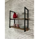 Ver imagem 2 de Prateleira Estilo Industrial Suspensa 68cm Cozinha Design