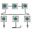 Ver imagem 1 de Kit Banheiro com 2 Toalheiros + Porta Papel Higiênico + Toalheiro Rustico Artesanal Cor Azul