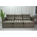 Ver imagem 3 de Sofá Retrátil e Reclinável Ipanema 2,10m em Tecido Veludo C/ 03 Módulos - Montagem Inclusa