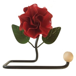 Porta Papel Higiênico de Parede Com Flor de Ferro:Vermelho