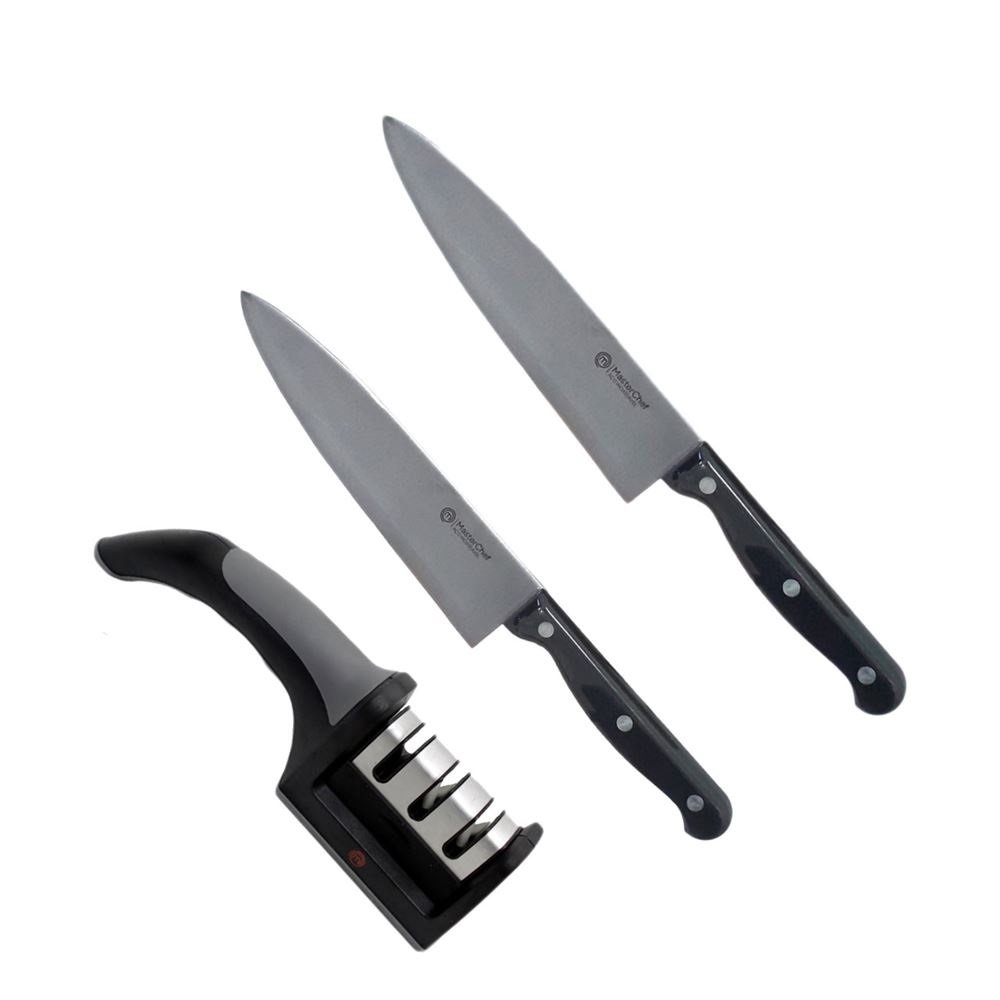 Kit Faca do Chef 6/8p Quotidien Forjada + Afiador MasterChef ...