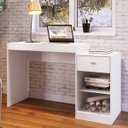 Ver imagem 1 de Mesa Escrivaninha Lorenza 1 Gaveta 126cm Branca