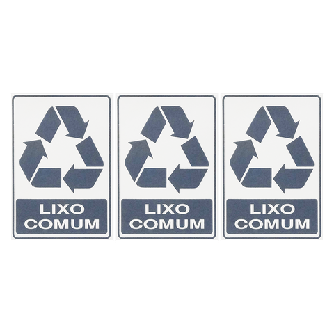 Combo 3 Adesivos De Sinalização Lixo Comum 15x20 Acesso - S-247 F9e
