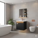 Ver imagem 1 de Kit Completo Banheiro Gabinete e Espelheira C/3 Prateleiras