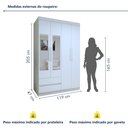 Ver imagem 3 de Guarda-Roupa Solteiro com Espelho 4 Portas 2 Gavetas Zeus