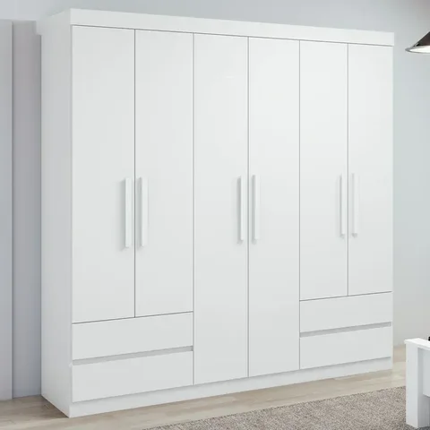 Guarda-Roupa Casal 6 Portas 4 Gavetas Argus