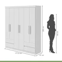 Ver imagem 4 de Guarda-Roupa Casal 6 Portas 4 Gavetas Argus