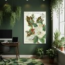 Ver imagem 1 de Quadro Decorativo Botânico Floral 70x50cm Mold Preta