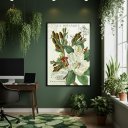 Ver imagem 2 de Quadro Decorativo Botânico Floral 70x50cm Mold Preta