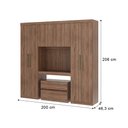 Ver imagem 5 de Guarda Roupa Casal 6 Portas 2 Gavetas Porto Carraro Freijó