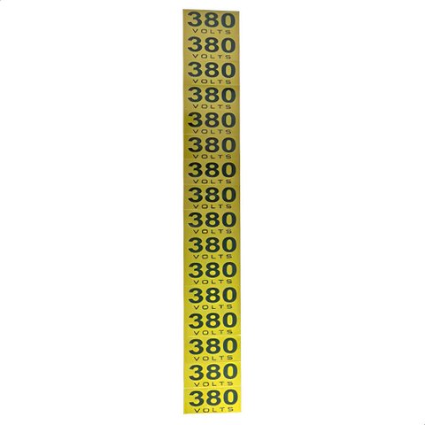 Placa de Sinalização 380 Volts em Alumínio 5x25 com 16 Unidades - Sinalize