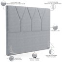 Ver imagem 4 de Cabeceira Cama Box Casal 140 cm Aurora W01 Suede Cinza - Lyam Decor