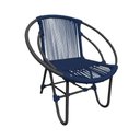 Ver imagem 2 de Cadeira Decorativa Julia em Corda Náutica e Base em Alumínio Preta/azul Marinho